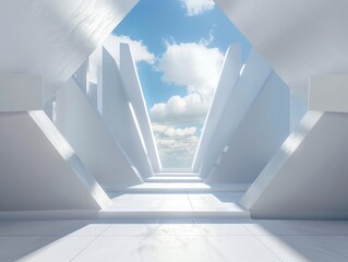 Obraz premium Empty Room with Sky Background