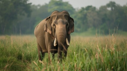 Asian elephant in its natural habitat in India