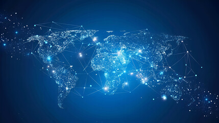 mapa iluminado del mundo con luces y destellos espacio exterior con tecnologia virtual grafico digital analisis de informacion digital y tecnologico