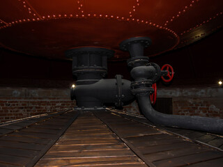 retro water tower pump