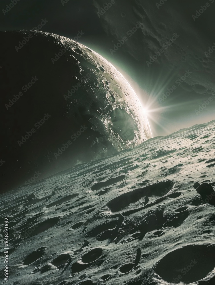 Canvas Prints moon surface view