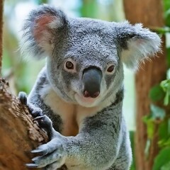 Fototapeta premium A koala holding a tree branch