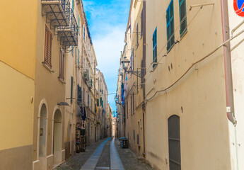Narrow street in old town Alghero