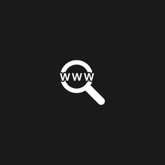 Search Word flat  illustration  isolated on black background  