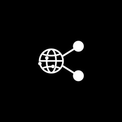 Social Network Flat Design Illustration on black background