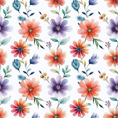 Obraz premium Elegant Floral Watercolor Pattern