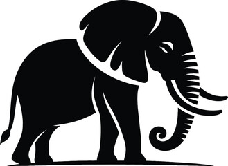  A vector silhouette image of a Elephant