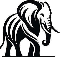  A vector silhouette image of a Elephant