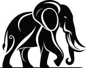  A vector silhouette image of a Elephant