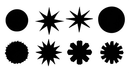Obraz premium schwarze Silhouette Kontrast flecken set icon isoliert auf weißen Hintergrund, Freisteller 