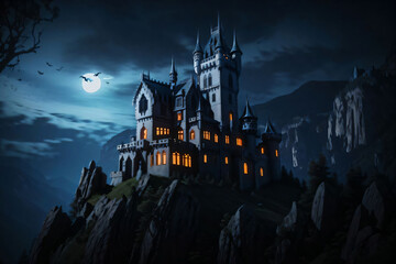 spooky halloween castle