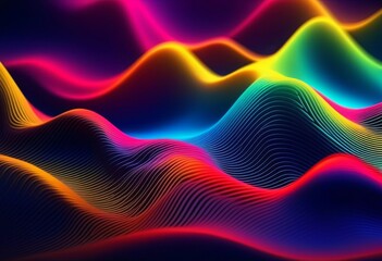 Fototapeta premium An abstract background with waves of colorful dots and lines