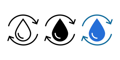 Water drop icon set. flat illustration of vector icon