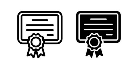 Certificate icon set. flat illustration of vector icon