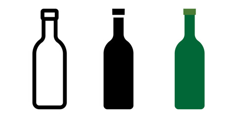 Bottle icon set. flat illustration of vector icon