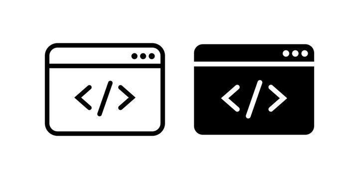 web development icon set. flat illustration of vector icon