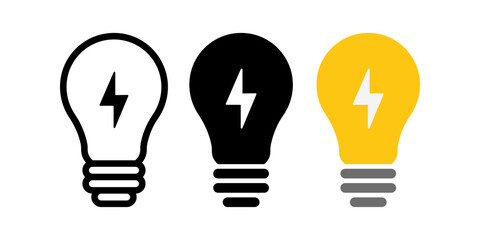 Light bulb icon set. flat illustration of vector icon