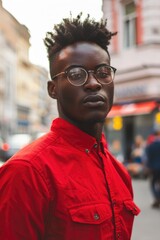 Fototapeta premium Man on City Street