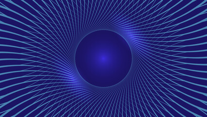 Abstract blue 3D background with circle and spiral line effect, copy space, concepts, ideas