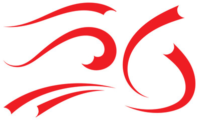 Typographic swash and swooshes tails. Retro swishes and swashes for athletic typography, logos, baseball font