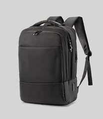 Versatile black backpack with zippered compartments and adjustable straps