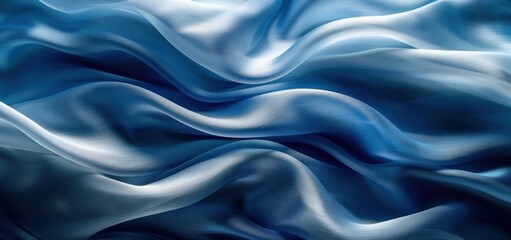 Abstract Blue Fabric Drapery