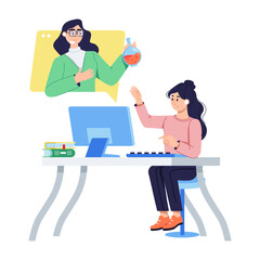A scalable flat illustration of science webinar 