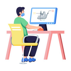 Ready to use flat illustration of orthopantomography