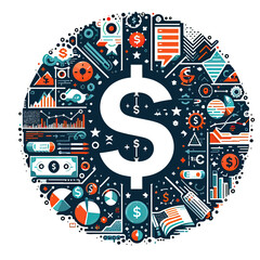illustration of a sign dollar 