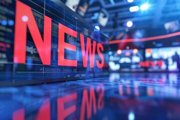 Dynamic News Network Display on Blue Background