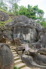Unakoti a hindu archaeological site of bas relief structures from the ninth century. A must visit tourist destination in Tripura state of India.