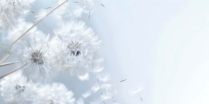 Condolence Card Background Featuring White Dandelions for Grieving and Supportive Messages. Concept Condolence Messages, Sympathy Cards, White Dandelions, Grieving Support, Bereavement Wishes