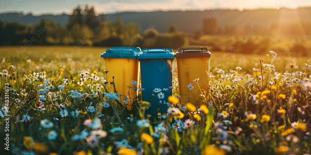 Poster implementing sustainable waste management practices in municipal fields for environmental and cleanl