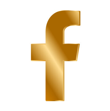 Facebook icon in gold color