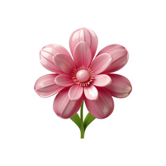 Fototapeta premium 3D Pink Flower Isolated on Transparent Background