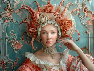 Fototapeta premium Cancer zodiac sign in baroque style