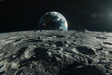 View of earth from the surface of the moon - 14