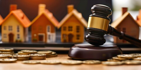 Online real estate auctions for buying and selling properties remotely. Concept Remote Real Estate Auctions, Property Transactions, Online Bidding, Virtual Property Sales