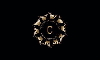 Abstract business sign with initial letter C. Vector illustration of elegant monogram