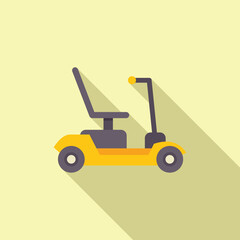 Yellow electric scooter providing sustainable transportation with long shadow