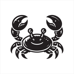 crab clipart, illustration white and black