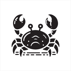 crab clipart, illustration white and black