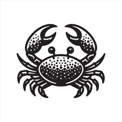 crab clipart, illustration white and black