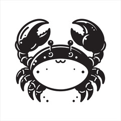 crab clipart, illustration white and black