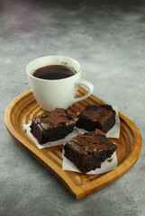 chocolate brownies on wooden background homemade bakery and dessertchocolate brownies on wooden background homemade bakery and dessert