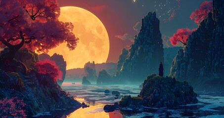 sunset in the mountains