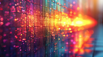 Abstract background with holographic rainbow flare reflection and geometric light reflection. Blurred rainbow light refraction texture overlay effect for photo