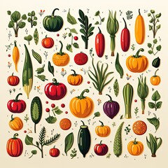 a picture of vegetables and fruits