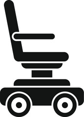 Black silhouette of a modern electric wheelchair, highlighting its role in enhancing mobility