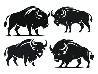 Animal logo vector art illustration with an Buffalo icon